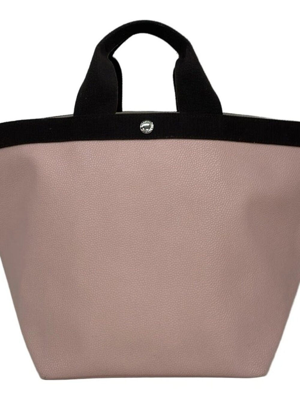 Herve Chapelier Luxe Boat Shaped Tote L Light Pink Dark Brown Coated Canvas